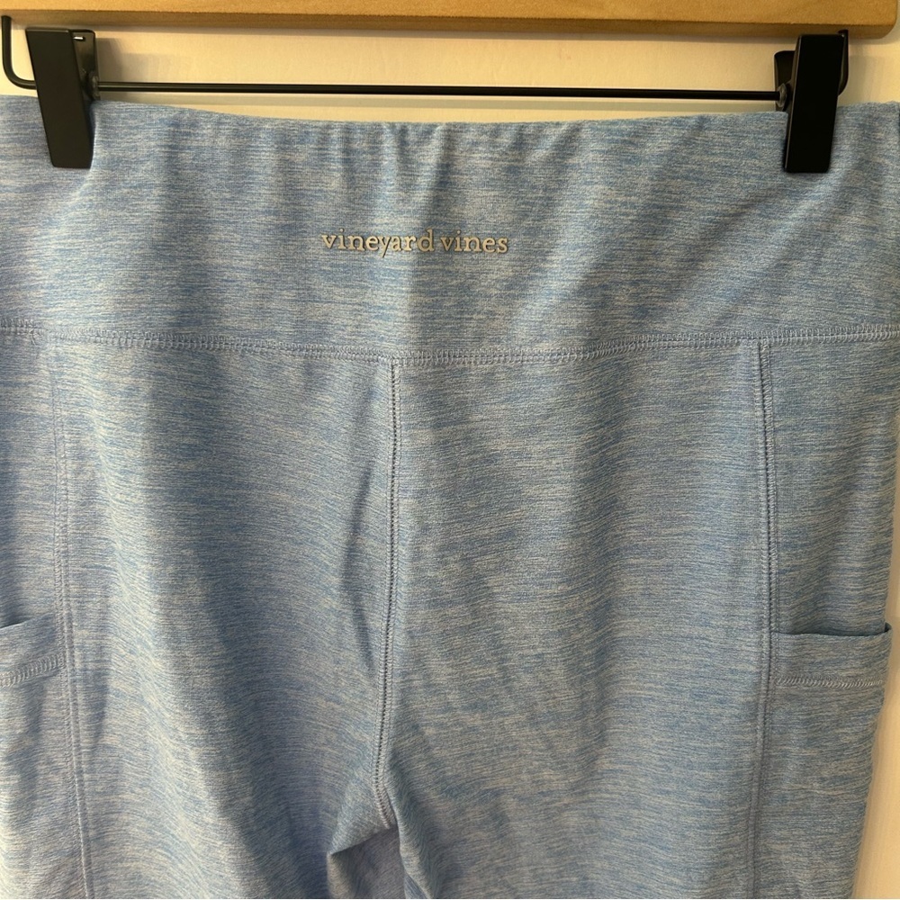 Vineyard Vines Women’s Blue Side Pocket Cropped Leggings, Size Large - Picture 8 of 11